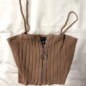 KANDALL & KYLIE cropped zip up tank top XS for chic clubbing fit or casual!!